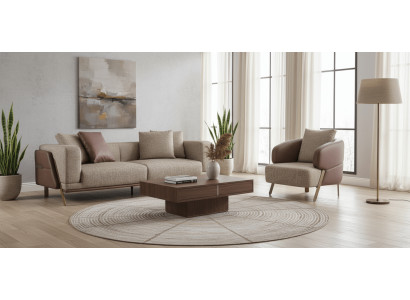 Modernes Wohnzimmer-Set mit 3+1 Sitzern im eleganten Design