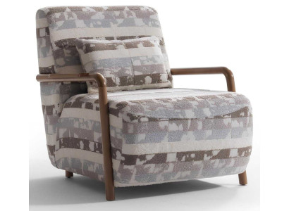 Sessel Stil modern Farbe mehrfarbig weich Wohnzimmer Stoff neu Holz