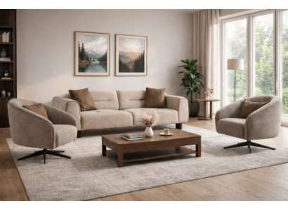 Stilvolles Wohnzimmer-Set mit 3+1+1 Sitzern im modernen Stil