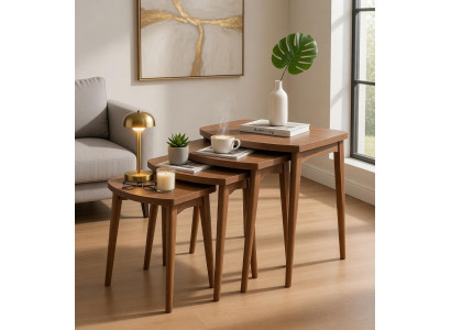 Neu Couchtisch Stapelset Holzdesign Hohe Beine Wohnraum Praktisch