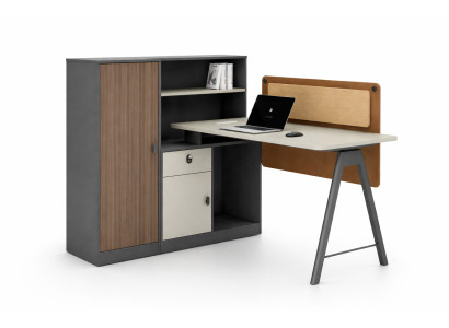 Modernes Eckschreibtisch aus Holz Design Büromöbel mit Stauraum