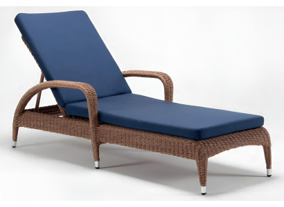 Sonnenliege Liegestuhl Gartenmöbel Modern Sonnenliege Blau Braun