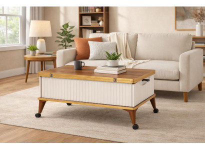 Couchtisch Stil modern Farbe weiß grau kompakt bequem quadratisch