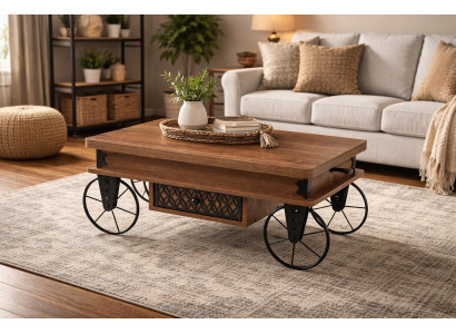 Couchtisch Stil modern Farbe braun kompakt quadratisch Wohnzimmer