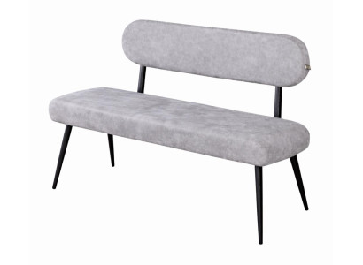 Bank mit Ruckenlehne Stil modern Farbe grau bequem neu weich Esszimmer