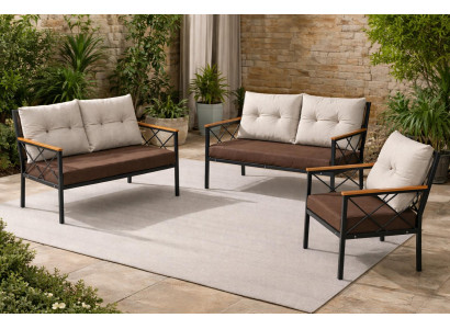 Wohnzimmer 2-Sitzer-Sofa Sessel Stil modern Farbe braun weich bequem