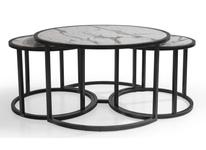 Modernes Wohnzimmer-Set mit Couchtisch und 2 Beistelltischen