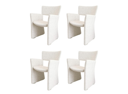 Moderne Stühle mit Weißem Stoffbezug und Holzgestell für Elegante Innenräume