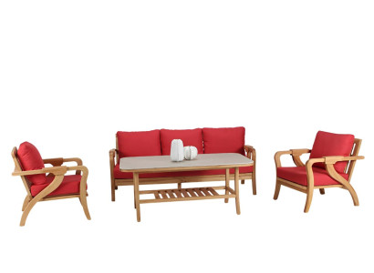 3-Sitzer Sofa Gartenmöbel Garten Set 2 Stühle Couchtisch