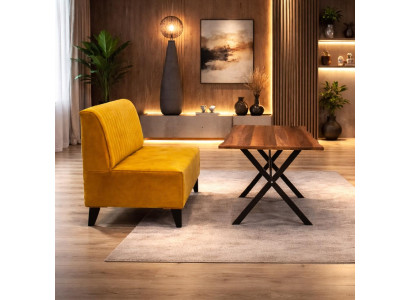 Tisch 2 Sitzer Sofa Esszimmer Stil modern Farbe braun neu quadratisch