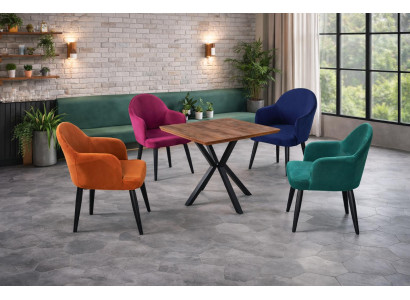 Tisch 4x Stühle Esszimmer Stil modern Farbe braun neu vielseitig bequem