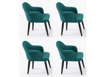 4x Stühle Stil modern Farbe blau neu kompakt vielseitig weich bequem