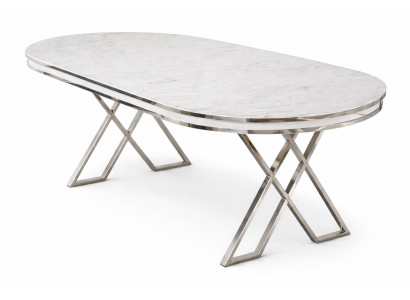 Tisch Stil modern Farbe weiß oval Esszimmer Metall neu vielseitig