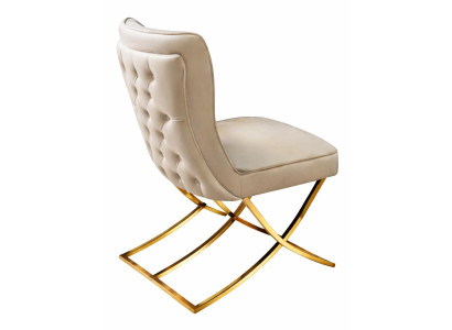 Stuhl Stil modern Farbe Beige Esszimmer neu weich bequem Stoff vielseitig