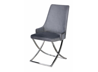 Stuhl Stil modern Farbe silber neu Esstisch bequem vielseitig Stoff