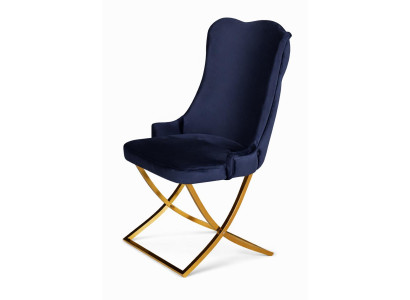 Stuhl Stil modern Farbe blau bequem Esstisch neu weich Stoff Komfort