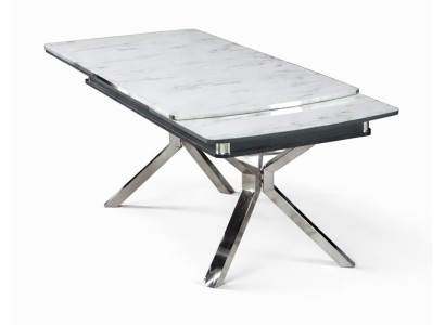 Tisch  Stil modern Farbe weiß bequem neu Esszimmer ausziehbar Metall