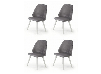 4x Stühle Stil modern Farbe grau bequem neu Esszimmer komfortabel weich