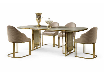 Stilvoller Esszimmer Set Esstisch mit 4 komfortablen Stühlen Modernes Design