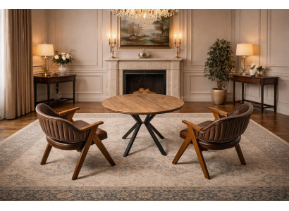 Tisch 2x Stühle Esszimmer Stil modern Farbe braun neu bequem komfortabel
