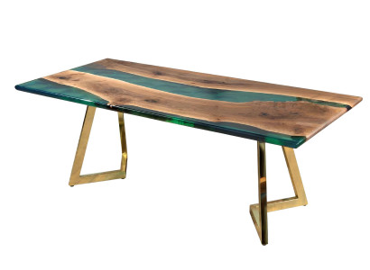 Tisch Stil modern Farbe goldfarben bequem Esszimmer rechteckig neu