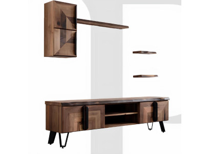 TV Board Stil modern Farbe braun neu bequem Wohnzimmer geräumig Holz