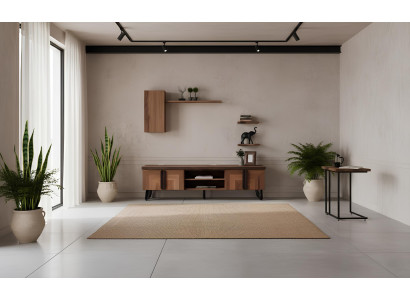 TV-Board Beistelltisch Wohnzimmer Stil modern Farbe braun neu Holz
