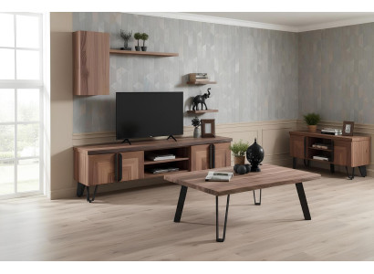 TV-Board Couchtisch Wohnzimmer Stil modern Farbe braun neu bequem