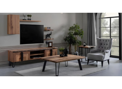TV-Board Couchtisch Beistelltisch Wohnzimmer Stil modern Farbe braun neu