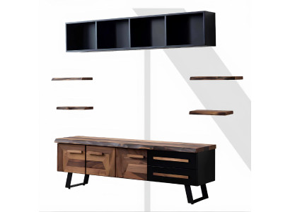TV Board Stil modern Farbe braun neu praktisch bequem Wohnzimmer Holz