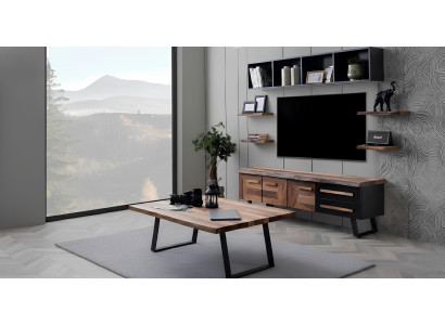 TV-Board Couchtisch Wohnzimmer Stil modern Farbe braun neu praktisch