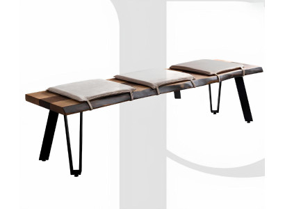 Sitzbank Stil modern Farbe braun neu praktisch bequem Wohnzimmer Holz