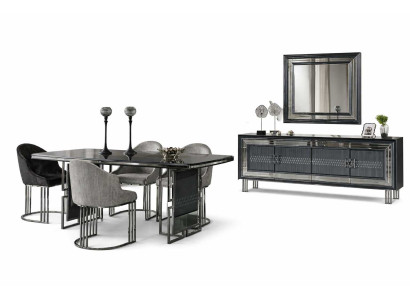 Elegantes Esszimmer Set Esstisch mit 4x Stühle Modernes Sideboard