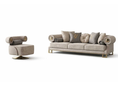 Sofa Set 3+1 Sitzer Wohnzimmer Stilvolles Polstermöbel Modernes Design