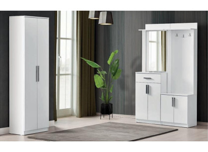 Moderne Flurgarderobe: 3 Module inkl. Spiegel & Garderobenpaneel