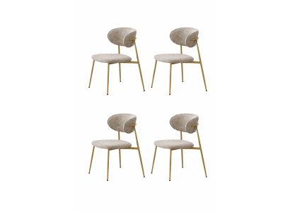 Set aus 4 Polsterstühlen mit modernem Design und Komfort