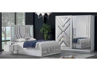 Stilvolles 4-tlg. Schlafzimmer-Set mit Bett, Nachttischen & Schrank