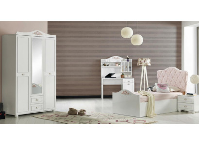 Modernes Jugendzimmer-Set Bett Nachttisch Kleiderschrank Schreibtisch