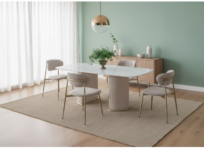 Stilvolles 5-tlg. Esszimmer-Set mit Tisch und 4 Stühlen