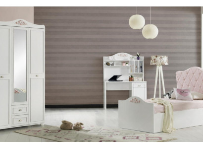 Modernes Schlafzimmer-Set mit Bett Kleiderschrank Schreibtisch