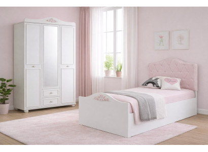 Modernes Schlafzimmer-Set mit Bett und Kleiderschrank