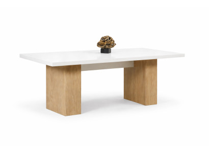 Stilvoller Weißer Küchentisch Designer Holzgestell Esszimmertisch