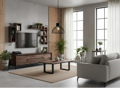 TV Board Beistelltisch Wohnzimmer Stil modern Farbe braun neu rechteckig