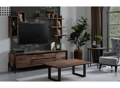 TV Board Couchtisch Beistelltisch Wohnzimmer Stil modern Farbe braun