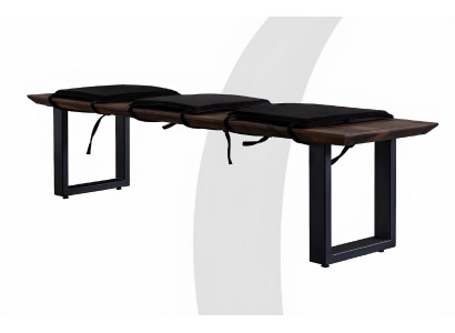 Sitzbank Stil modern Farbe braun neu bequem Wohnzimmer Holz Kissen