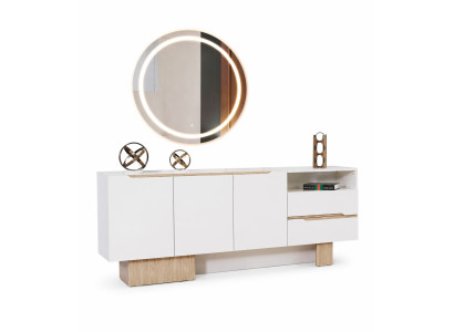 Designer Weißes Sideboard Luxuriöse Wohnzimmer Kommode Stauraummöbel