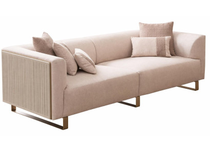 Luxuriöses beiges 3-Sitzer-Sofa Stoffsofa  großes Sofa  Wohnzimmermöbel