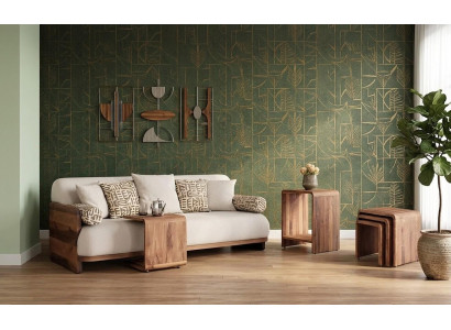3 Sitzer Sofa 3x Couchtisch Wohnzimmer Stil modern Farbe braun neu