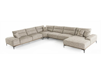 Wohnlandschaft Stil modern Farbe beige neu bequem geräumig Wohnzimmer weich