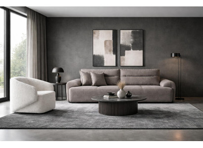 3 Sitzer Sofa Sessel Wohnzimmer Stil modern Farbe grau neu bequem